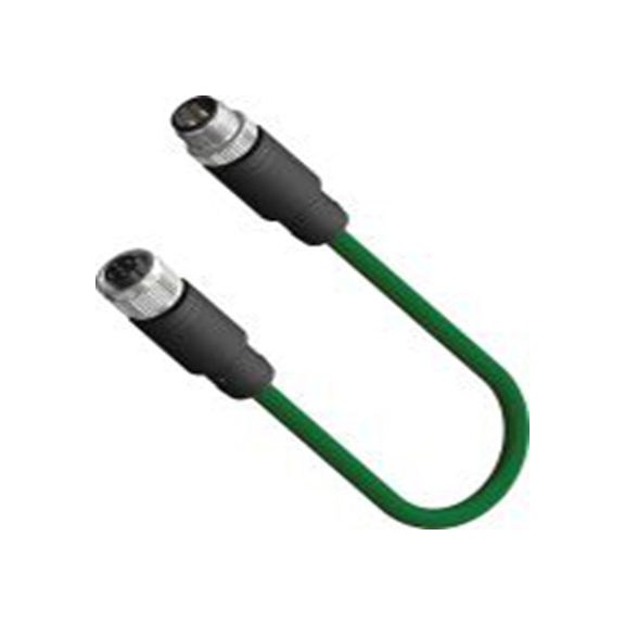 RS PRO,201-7124,RS PRO 传感器执行器电缆, 5 m长 4, 直向 母插 4转直 公, 聚乙烯 绿色护套, IP40, CDF12系列