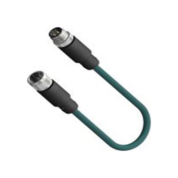 RS PRO,201-7132,RS PRO 传感器执行器电缆, 5 m长 4, 直向 母插 4转直 公, 聚乙烯 兰绿色护套, IP40, CDF12系列