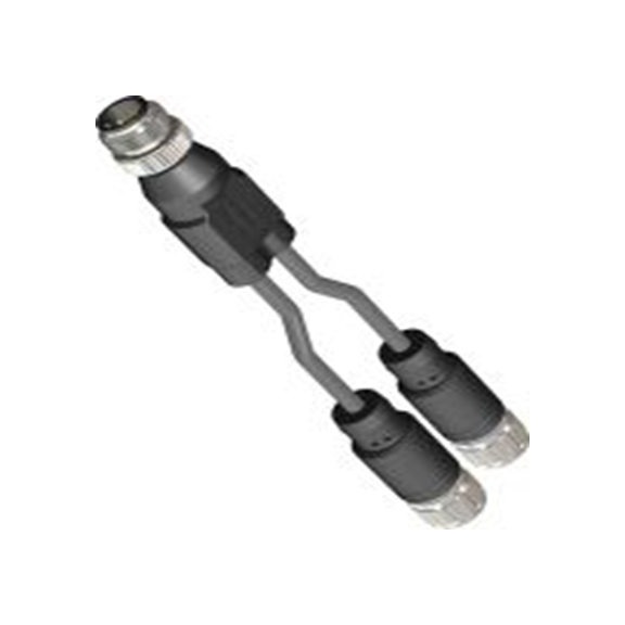RS PRO,201-7233,RS PRO 传感器执行器 Y 型分线器电缆, 1 m长 5, M12 公 3转M12 母插, 尼龙 黑色护套, IP40, 01BPVC系列