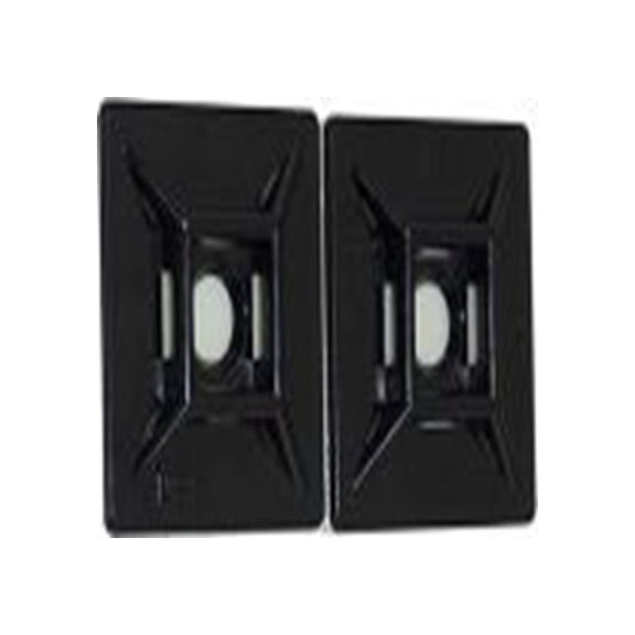 RS PRO,204-0245,RS PRO 扎带固定座, 尼龙 66制, 28.6 mm长 5.5 mm宽 x 28.6 mm宽, Φ5.3 mm固定孔, 黑色