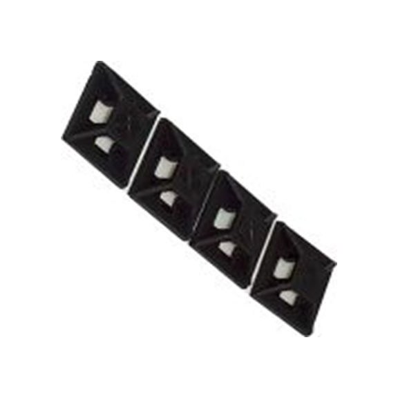 RS PRO,204-0249,RS PRO 扎带固定座, 尼龙 66制, 12.5 mm长 3.2 mm宽 x 12.5 mm宽, Φ3.2 mm固定孔, 黑色
