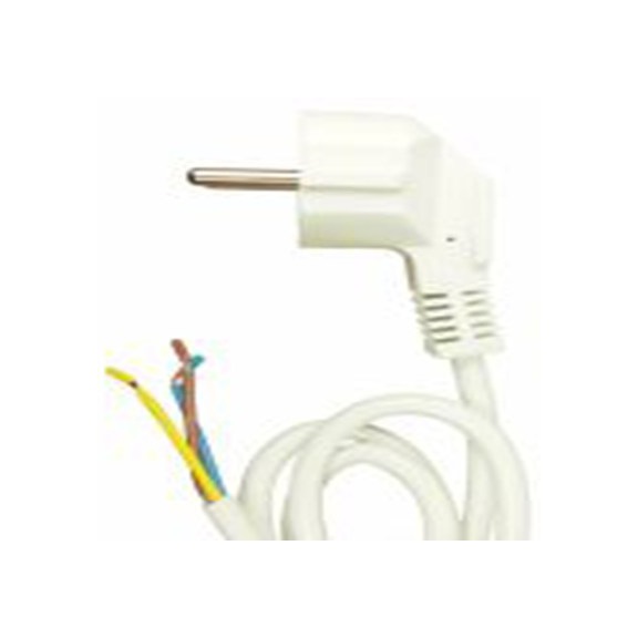 RS PRO,279-6312,2 m 电源线, 250 V, 直角转无端接 聚氯乙烯, 白色, 符合VDE标准, RS PRO系列