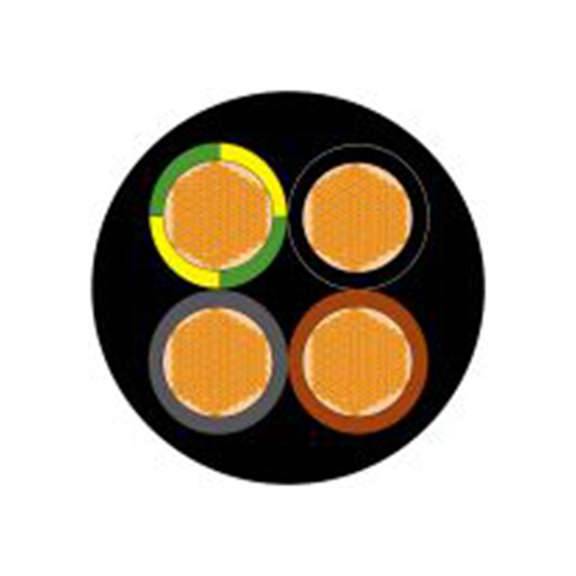 RS PRO,773-9061,四芯, 100 m长 电源电缆, 450 V, 750 V, 黑色 乙烯基丙烯橡胶护套 60 °C, H07RN-F系列