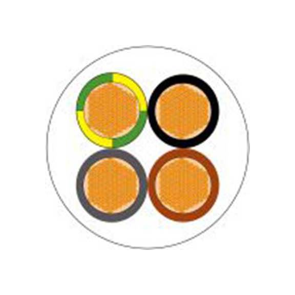 RS PRO,775-6163,四芯, 100 m长 电源电缆, 300 V, 500 V, 白色 聚氯乙烯护套 70 °C, H05VV-F系列