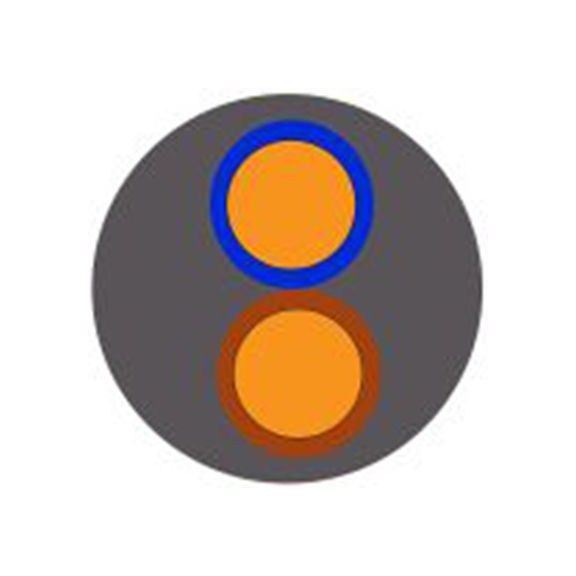 RS PRO,811-4374,2芯, 100 m长 电源电缆, 300 V, 500 V, 灰色 聚氯乙烯护套 70 °C, H05VV-F系列