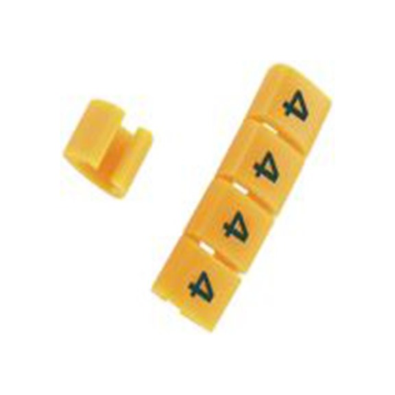 RS PRO,812-1385,电缆标识, 扣入式固定 3.4 mm, 图例- = 3 mm, 黑色 橙色, 4 mm, MB1系列