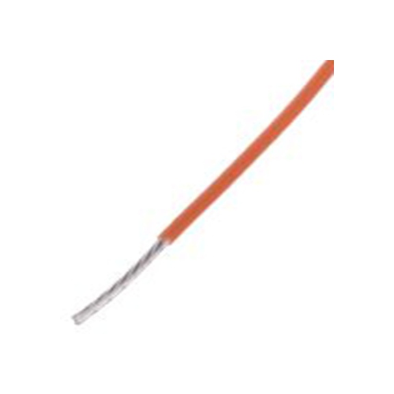 RS PRO,841-7153,橙色 设备电线 A 型 架空电缆, 0.08 mm², 100 m长 7/0.12 mm, 28 AWG 聚四氟乙烯, 300 V, 最高200 °C, PTFE A系