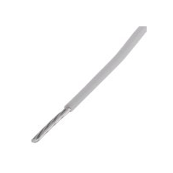 RS PRO,841-7229,白色 设备电线 A 型 架空电缆, 0.22 mm², 25 m长 7/0.2 mm, 24 AWG 聚四氟乙烯, 300 V, 最高200 °C