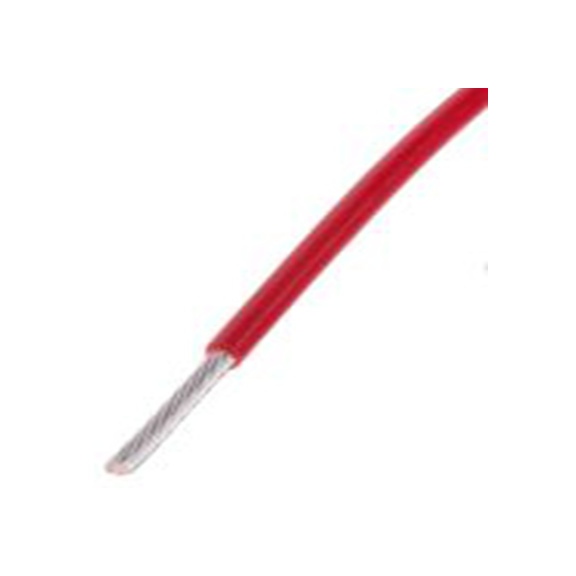 RS PRO,841-7302,红色 设备电线 A 型 架空电缆, 0.6 mm², 100 m长 19/0.2 mm, 20 AWG 聚四氟乙烯, 300 V, 最高200 °C
