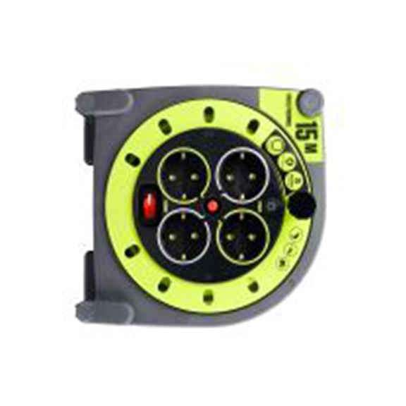 RS PRO,889-2497,黄色 电缆卷筒, 额定电压240 V, 4个 F 型插座, 电缆长15 m