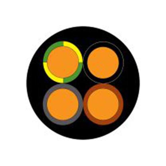 RS PRO,902-8303,四芯, 50 m长 电源电缆, 1 kV, 黑色 聚氯乙烯护套 70 °C