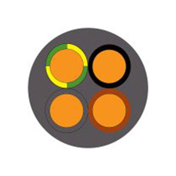 RS PRO,902-8335,四芯, 50 m长 电源电缆, 500 V, 灰色 聚氯乙烯护套 70 °C