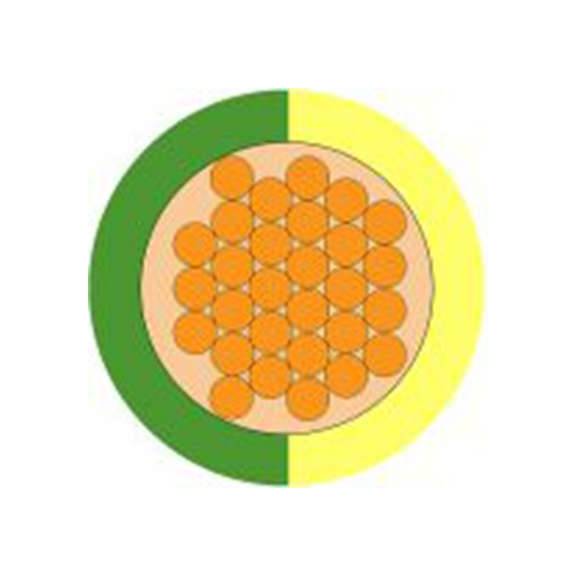 RS PRO,902-8381,绿色, 黄色 接地 接地 架空电缆, 1 mm², 100 m长 29/0.2 mm, 17 AWG 聚氯乙烯, 500 V, 最高70 °C, H05V-K系列