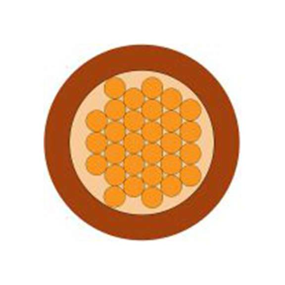 RS PRO,902-8388,棕色 H05V-K 设备电线 架空电缆, 1 mm², 100 m长 29/0.2 mm, 17 AWG 聚氯乙烯, 300 V, 500 V, 最高70 °C, H0