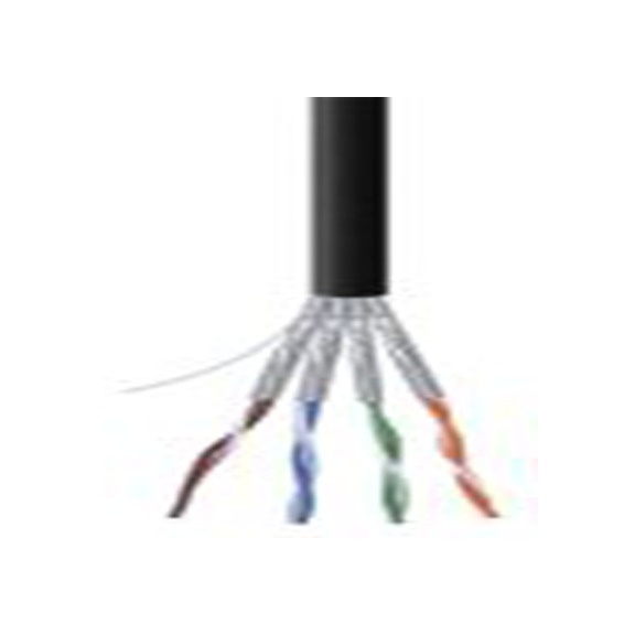 RS PRO,113-5909,100 m Cat7a 以太网电缆, 屏蔽, 黑色 聚氯乙烯护套, 实心转实心