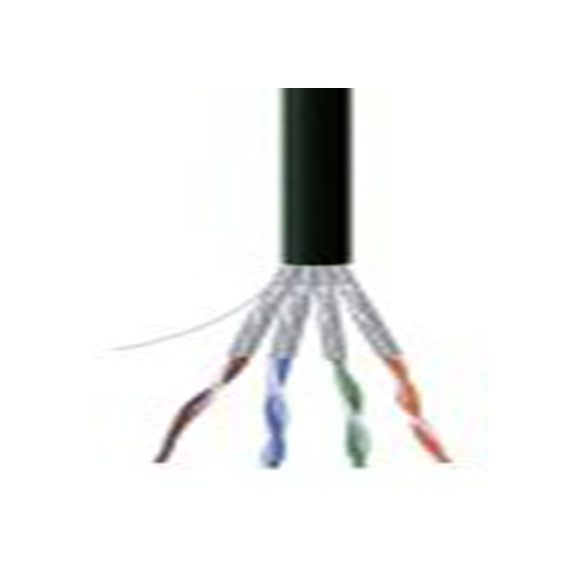 RS PRO,113-5910,100 m Cat7a 以太网电缆, 屏蔽, 黑色 低烟，无卤护套, 实心转实心