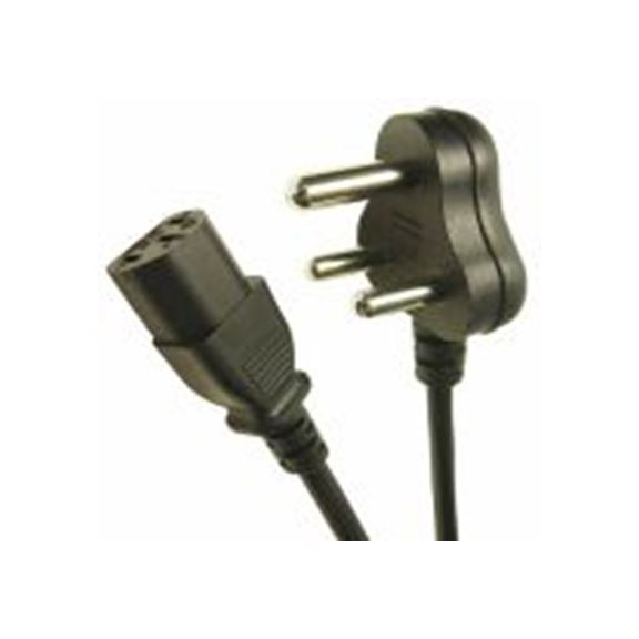 RS PRO,285-094,2 m 电源线, 250V, 3P D 型转IEC C13 聚氯乙烯, 黑色, 符合RoHS, IS694, BIS IS1293标准