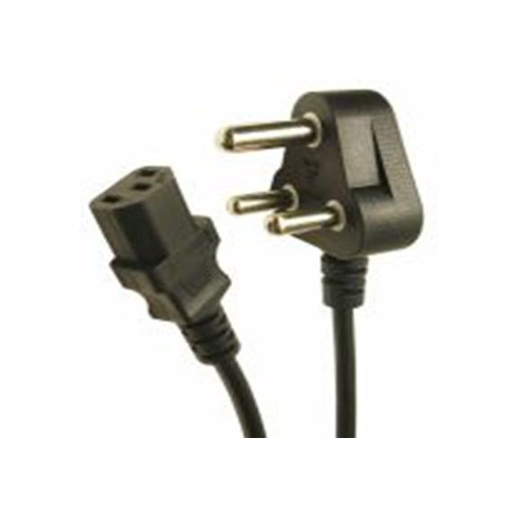 RS PRO,285-097,2 m 电源线, 250 V, 南非3P M型转直 聚氯乙烯, 黑色, 符合RoHS, SANS 164 1, VDE标准