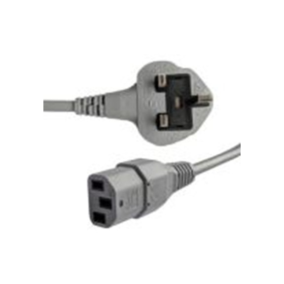 RS PRO,558-936,2 m 电源电缆组件, 25 V, IEC C13转BS1365 聚氯乙烯, 灰色, 符合Eu-Directive 2002/96/EC (WEEE), ENEC, CE