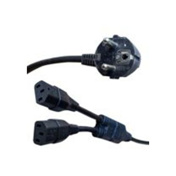 RS PRO,558-960,2.5 m Y 型接头电源线, 25V, IEC C13, 直角转CEE 7 聚氯乙烯, 黑色, 符合ENEC, UL, KEMA, LCIE, CE, N, VDE, 