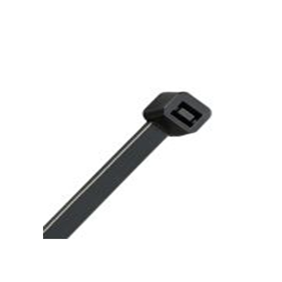 RS PRO,656-097,聚酰胺 电缆扎带, 不易松脱, 自熄灭, 黑色, 300 mm长x4.8 mm宽, 224N拉伸强度, Cold Weather Resistant系列