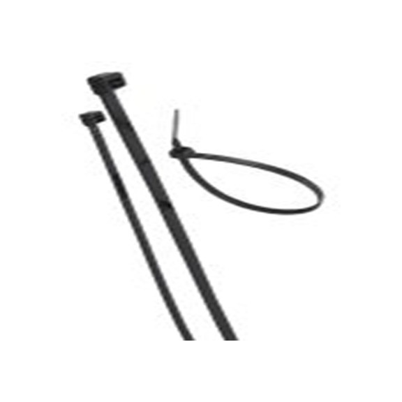 RS PRO,178-9488,聚丙烯 电缆扎带, 电缆扎带, 黑色, 300 mm长x7.6 mm宽, 23kg拉伸强度