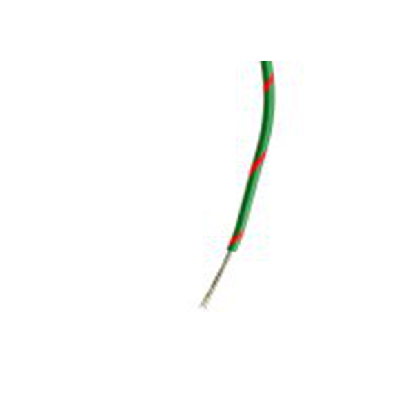 RS PRO,196-4278,绿色, 红色 单芯 2型 架空电缆, 0.5 mm², 100 m长 16/0.2 mm, 20 AWG 聚氯乙烯, 1000 V ac, 最高85 °C