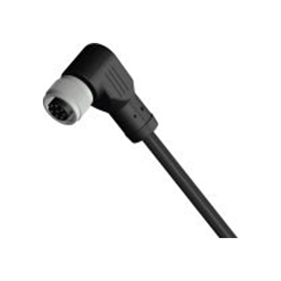 RS PRO,206-7621,RS PRO 传感器执行器电缆, 2 m长 8, 直角 母插转自由端 母插, PU 黑色护套, IP40, CBF系列