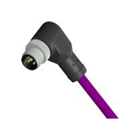 RS PRO,206-7633,RS PRO 传感器执行器电缆, 10 m长 5, 直角 公转自由端 公, 聚氯乙烯 紫色护套, IP40, Straight Male M12系列