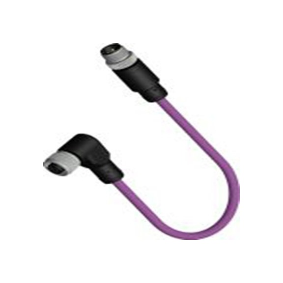 RS PRO,206-7642,RS PRO 传感器执行器电缆, 2 m长 5, 直角 母插 5转直 公, 聚氯乙烯 紫色护套, IP40, CDF系列