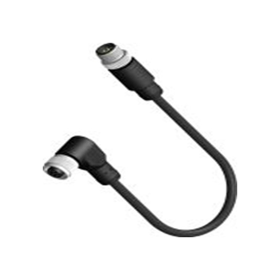 RS PRO,206-7646,RS PRO 传感器执行器电缆, 2 m长 8, 直角 母插 8转直 公, PU 黑色护套, IP40, CDF系列