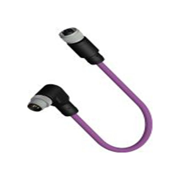 RS PRO,206-7649,RS PRO 传感器执行器电缆, 2 m长 5, 直向 母插 5转直 公, 聚氯乙烯 紫色护套, IP40, CDF系列