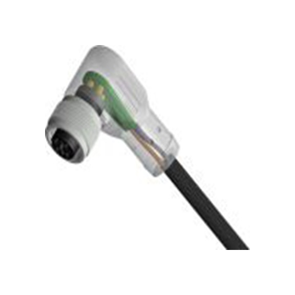 RS PRO,208-0537,RS PRO 传感器执行器电缆, 25 m长 4, 直角 母插转无端接, 聚氯乙烯 黑色护套, IP40, M12系列