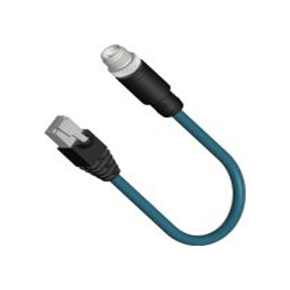 RS PRO,208-0551,3 m Cat6a 以太网电缆, 兰绿色 PU护套, 直向 公转RJ45 公, CDM系列