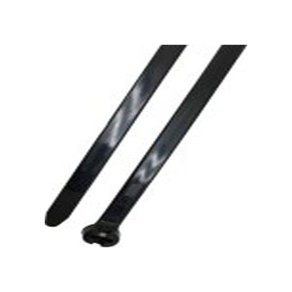 RS PRO,209-8136,尼龙 66 电缆扎带, 不锈钢倒钩锁定, 阻燃, 黑色, 350 mm长x8 mm宽, 500N拉伸强度, CT-PA-SSBL系列