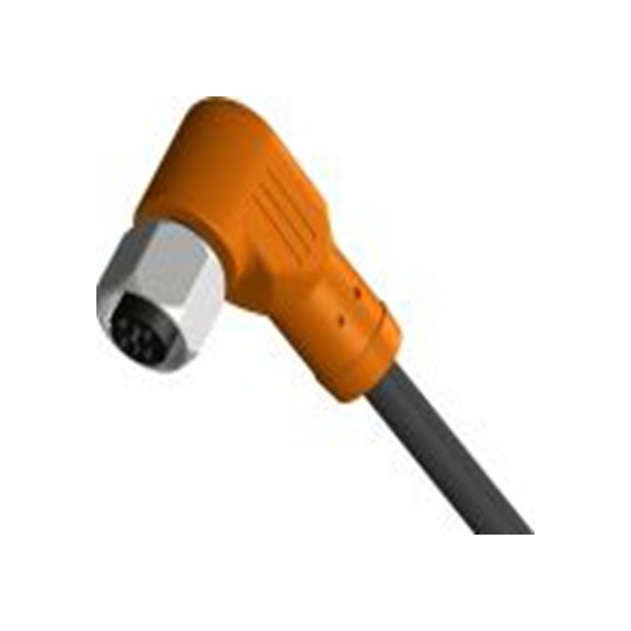 RS PRO,212-1713,RS PRO 传感器执行器电缆, 5 m长 4, 直角 母插转无端接, PU 黑色护套, IP40, CBF12系列