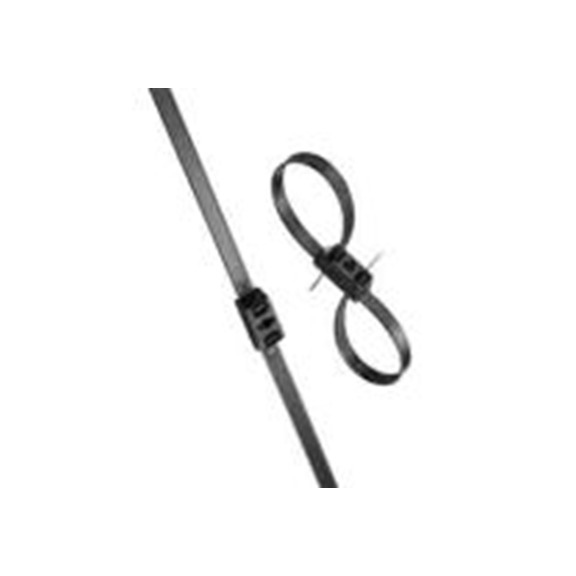 RS PRO,213-3018,尼龙 66 电缆扎带, 双头, 阻燃, 黑色, 500 mm长x12.7 mm宽, 1118N拉伸强度, RS PRO系列