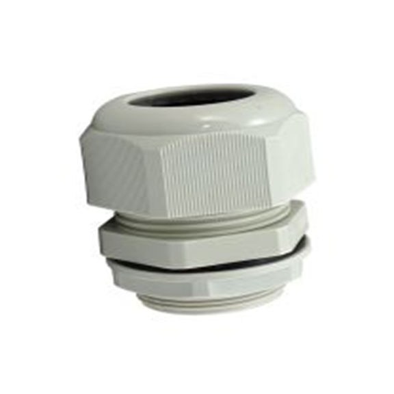 RS PRO,214-1084,尼龙 66 电缆接头, PG9, 4 mm至8 mm线径, IP68, 灰色 包括锁紧螺母, Metric Thread系列