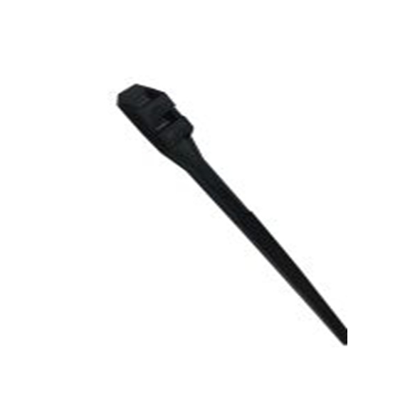 RS PRO,224-3178,尼龙 12 电缆扎带, 不易松脱, 阻燃, 黑色, 360 mm长x9 mm宽, 55kg拉伸强度