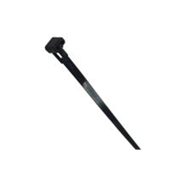 RS PRO,224-3181,尼龙 66 电缆扎带, 不易松脱, 阻燃, 黑色, 250 mm长x7.6 mm宽, 22kg拉伸强度