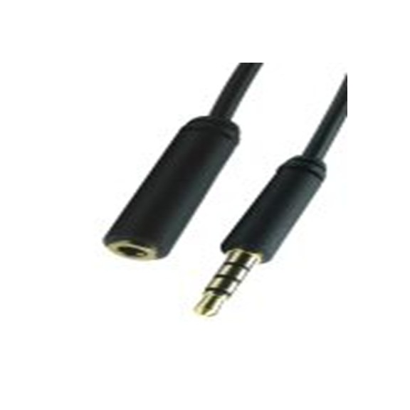 RS PRO,236-9050,RS PRO 辅助电缆, 3.5 mm 立体声插孔 公转3.5 mm 立体声插孔 母插, 2 m长, 黑色, RS PRO系列