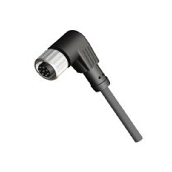 RS PRO,250-0626,RS PRO 传感器执行器电缆, 2 m长 8, 直角 母插转无端接 无端接, 聚氯乙烯 黑色护套, IP40, CBF12系列