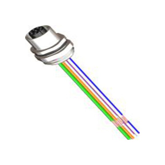 RS PRO,250-0738,RS PRO 传感器执行器电缆, 500 mm长 12, 直向 母插 8转无端接 无端接, 聚氯乙烯, IP40, CPF12系列