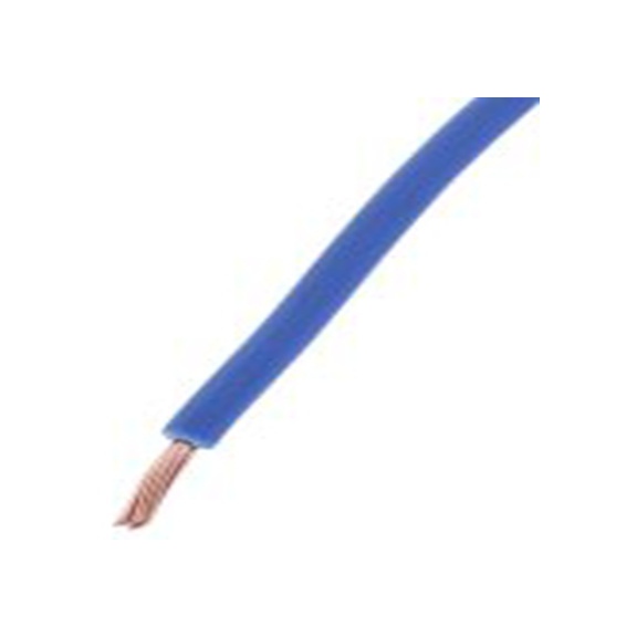 RS PRO,256-7014,蓝色 PVC 电线 架空电缆, 0.5 mm², 100 m长 16/0.2 mm, 22 AWG 聚氯乙烯, 1 kV dc, 最高105 °C, 1015系列