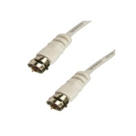 RS PRO,266-2172,F型连接器 同轴电缆, 500 mm长, 75 Ω, 端接, 5.3 mm外径, 白色, F Type, F-Type系列