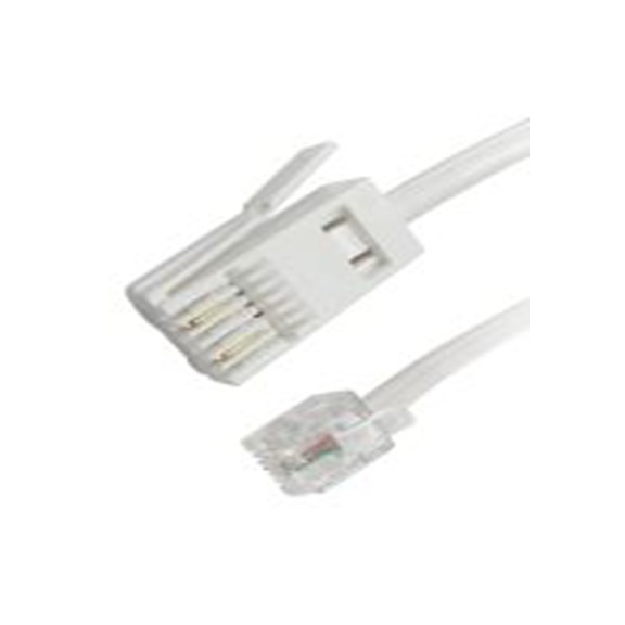 RS PRO,266-2455,电话线, RJ11 公转 BT 2 m 公, 白色护套