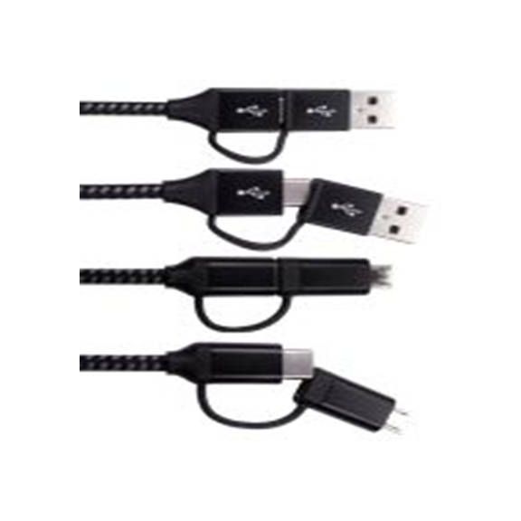 RS PRO,266-2585,RS PRO , USB A 型, USB C 型 公转微型 USB B 型, USB C 型 公, 1 m长, USB 2.0, 黑色