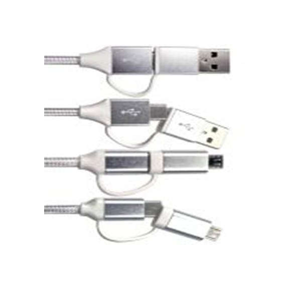 RS PRO,266-2588,RS PRO , USB A 型, USB C 型 公转微型 USB B 型, USB C 型 公, 1 m长, USB 2.0, 白色, RS PRO系列