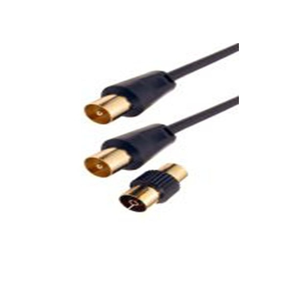 RS PRO,266-8446,射频 同轴电缆, 1 m长, 75 Ω, 端接, 5 mm外径, 黑色, TV Aerial Connector系列