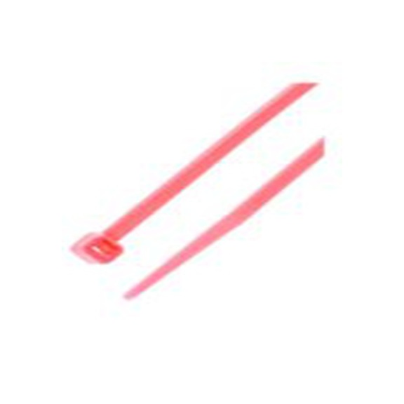 RS PRO,269-1747,尼龙 66 电缆扎带, 不易松脱, 阻燃, 粉红色, 203 mm长x3.6 mm宽, 176.4N拉伸强度